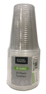 ASDA George Home Small Tumblers Reusable Tumblers 20pk- Buy online at McGrocer