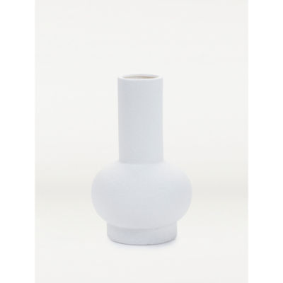 George Home white textured ceramic vase W16.5cm H27cm (British brand)