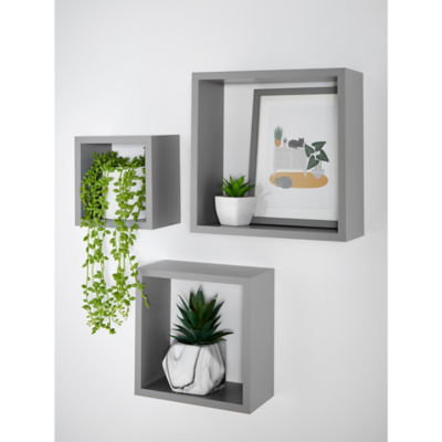 George Home grey square shelf set of 3, UK version