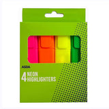 ASDA Pen & Gear Neon Flat Highlighters Highlighter Pens Pack of 4- Buy online at McGrocer