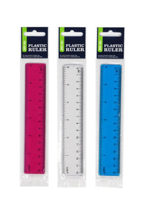 ASDA 15cm plastic ruler in assorted colours - British product
