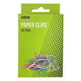 ASDA Pen & Gear Paper Clips Assorted Colours Office Clips 60 Pack- Buy online at McGrocer