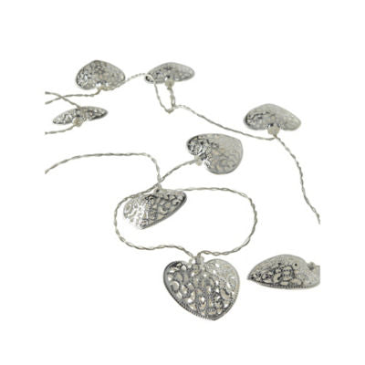 George Home Silber Herz Lichterkette 10 LED