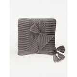 George Home Grey Knitted Tassel Throw 130cm x 170cm