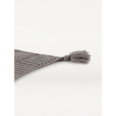 George Home Grey Knitted Tassel Throw