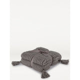 George Home Grey Knitted Tassel Throw