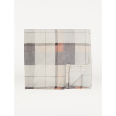 George Home pink checkered blanket 200cm x 220cm, UK version