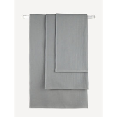 George Home medium grey waffle textured bath towel, imported from the UK