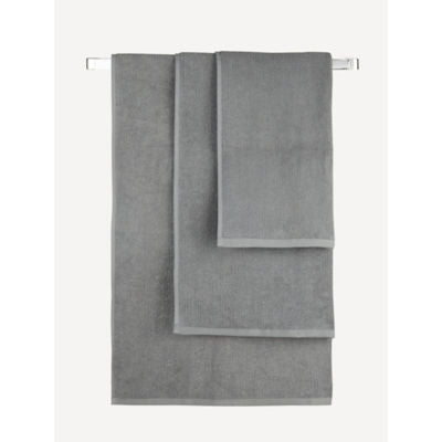 George Home medium grey waffle textured bath towel, imported from the UK