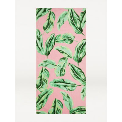 George Home leaf printed beach towel 71x152cm (British brand)