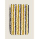 George Home grey yellow stripe bath mat set (British brand)