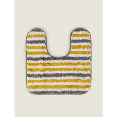 George Home grey yellow stripe bath mat set (British brand)