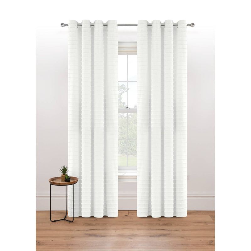George Home white linear tuft eyelet curtains - British product