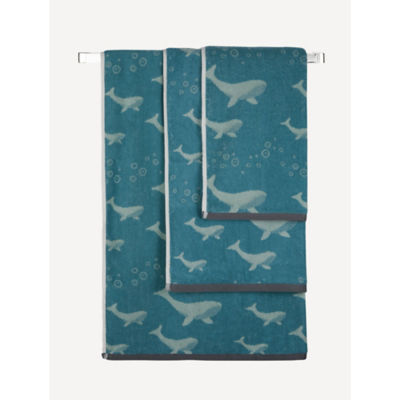 George Home small blue whale hand towel 50 x 90cm, UK version