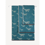 George Home large blue whale bath sheet, UK version