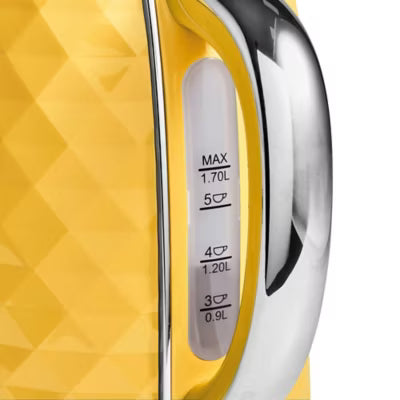 George Home Yellow Fast Boil Textured Kettle 1.7L, UK version