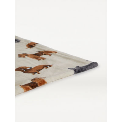 George Home natural dog pattern super soft throw 120x150cm, UK version