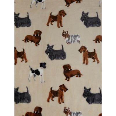 George Home natural dog pattern super soft throw 120x150cm, UK version