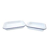 George Home white enamel roaster set of 2 - British product