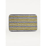 George Home honey grey stripe microfibre pedestal set with bath mat, UK version