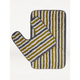 George Home honey grey stripe microfibre pedestal set with bath mat, UK version
