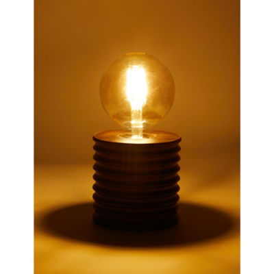 George Home brown wooden bulb table lamp 18.5cm, UK version