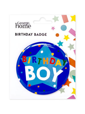 George Home blue birthday boy badge, UK version