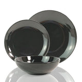 George Home black solid glaze dinner set, UK version