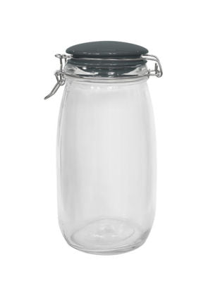 Grey ceramic clip lid canister 1.5L - British product