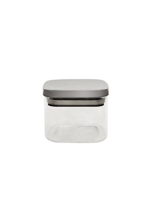 George Home square glass canister with chrome lid 450ml - British product