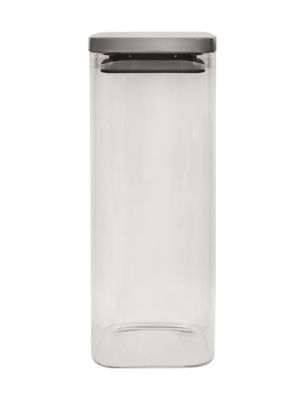 ASDA George Home Square Glass Food Storage Canister with Chrome Lid 1900ml- Buy online at McGrocer