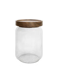 George Home Acacia Lid glass storage jar 700ml, UK version