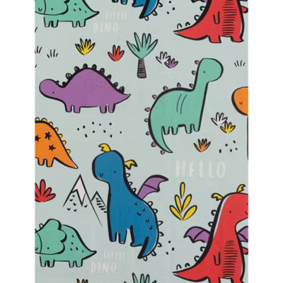 George Home Hello Dino toddler duvet cover 120x150cm with pillowcase, UK version