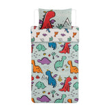 George Home Hello Dino toddler duvet cover 120x150cm with pillowcase, UK version