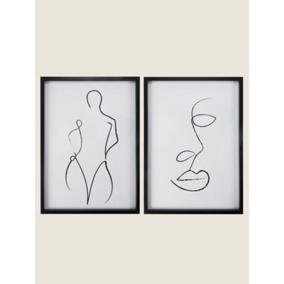 George Home Face and Body framed wall art set of 2, UK version
