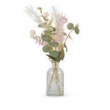 George Home Vase aus künstlichem rosa Eukalyptus mit Pampas-Parfümflaschenmotiv, 35.5 cm x 17 cm x 17 cm