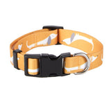 George Home yellow sausage dog pattern dog collar 36cm to 51cm, UK version