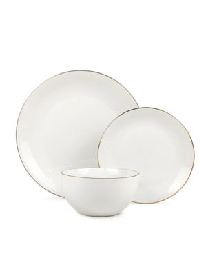 George Home white and gold dinner set with plates and bowl, UK version