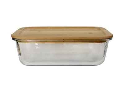 George Home bamboo lid glass food storer 1.5L, UK version
