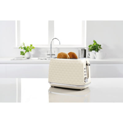 George Home Cream Textured 2-Slice Toaster, UK version