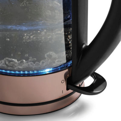 George Home Smoked Glass Kettle Rose Gold 1.7L, UK version