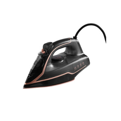 George Home Black 2800W steam iron with ceramic soleplate, UK version