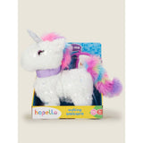 Hapello pink and white walking unicorn 25cm, imported from the UK