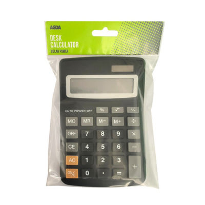 ASDA solar-powered desk calculator - British product