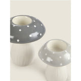 George Home white grey toadstool tealight holder set, UK version