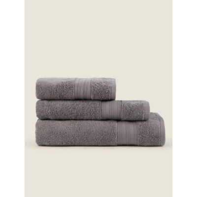 Just Wellness medium grey zero twist antimicrobial bath towel, UK version