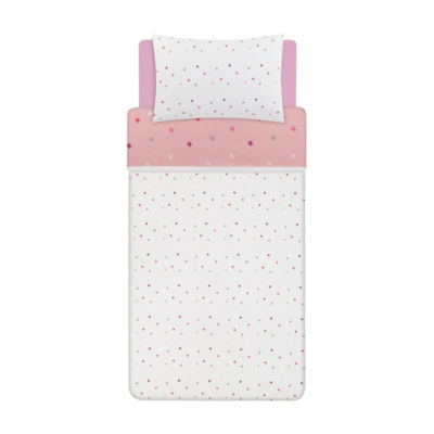 George Home pink star check single duvet set 2pk - British product