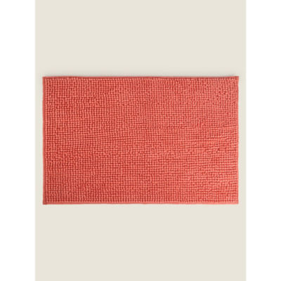 George Home Chenille Bath Mat Coral 50cm x 80cm, UK version