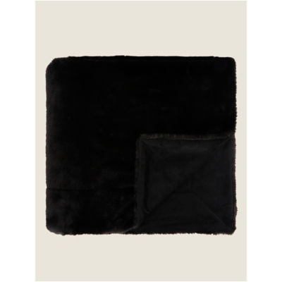 George Home Plain Faux Fur Throw 130x170cm, UK version