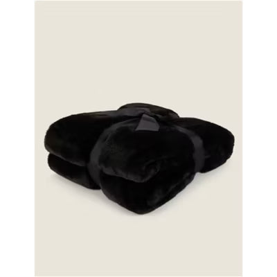George Home Plain Faux Fur Throw 130x170cm, UK version
